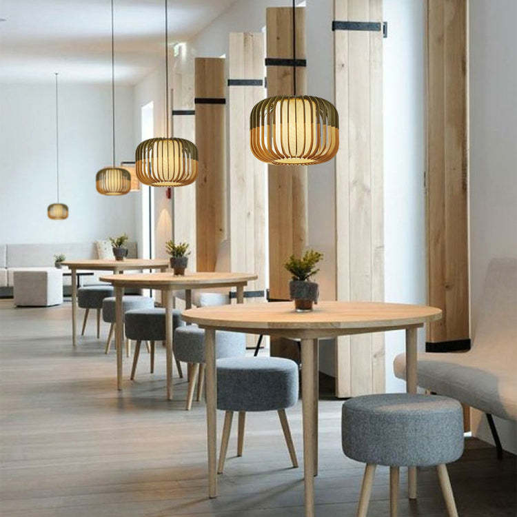 Scandinavian Lantern Hollow Fabric Pendant Light