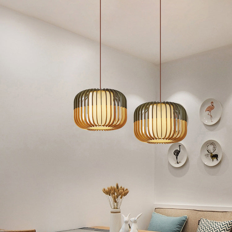 Scandinavian Lantern Hollow Fabric Pendant Light