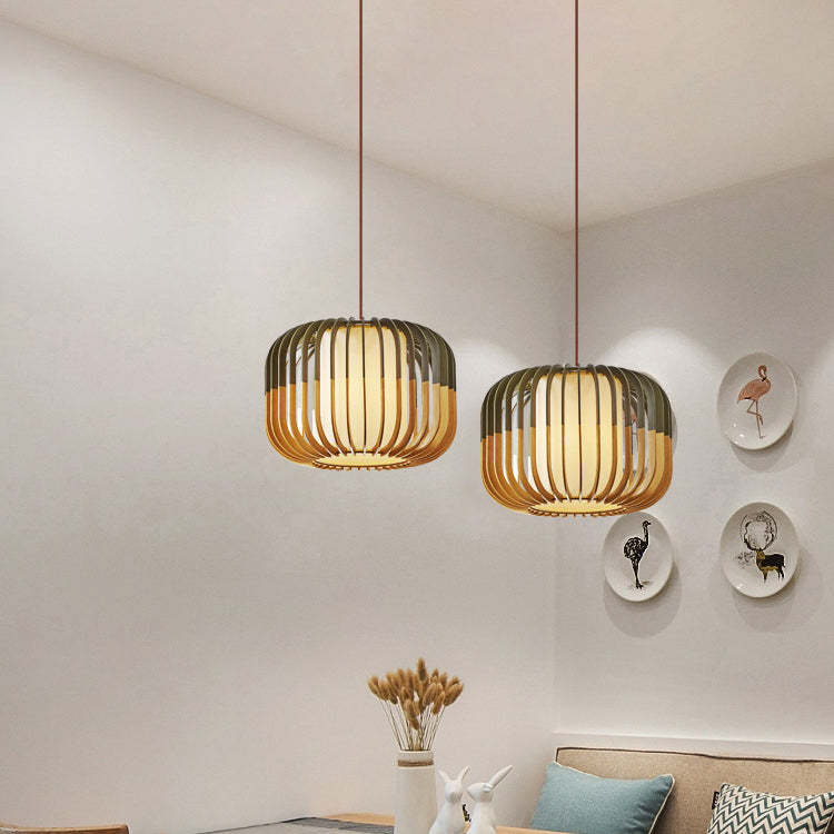 Scandinavian Lantern Hollow Fabric Pendant Light