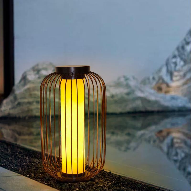 Chinese Birdcage Faux Dolomite Landscape Light