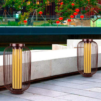 Chinese Birdcage Faux Dolomite Landscape Light