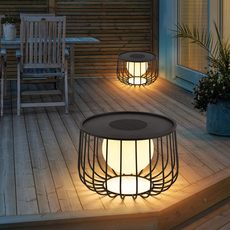 Lighom minimalist orb black landscape lighting in acrylic — Large