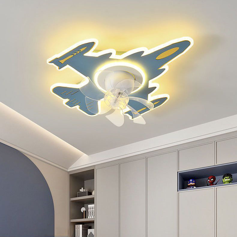 Modern Art Deco Airplane Flush Mount Ceiling Fan