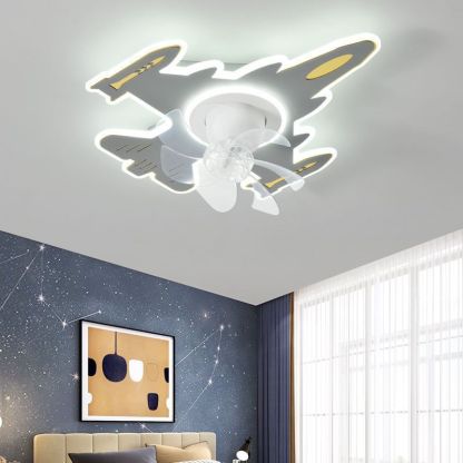 Modern Art Deco Airplane Flush Mount Ceiling Fan