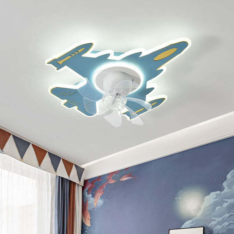 Modern Art Deco Airplane Flush Mount Ceiling Fan