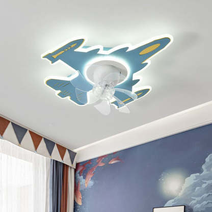 Modern Art Deco Airplane Flush Mount Ceiling Fan