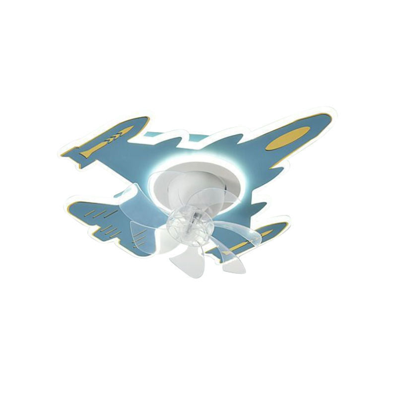 Modern Art Deco Airplane Flush Mount Ceiling Fan