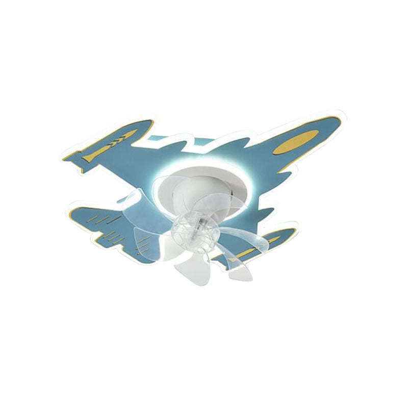 Modern Art Deco Airplane Flush Mount Ceiling Fan