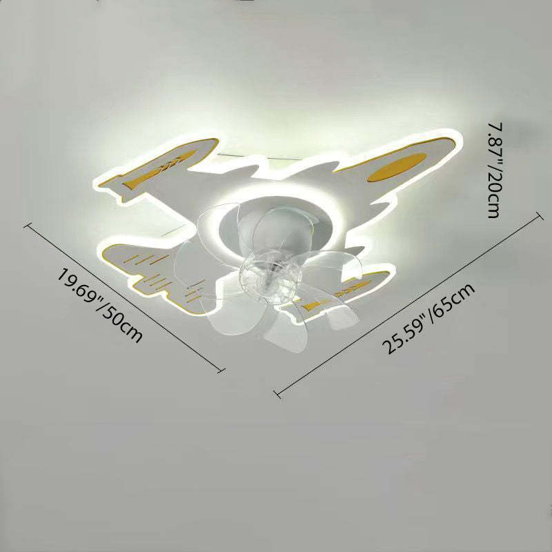 Modern Art Deco Airplane Flush Mount Ceiling Fan