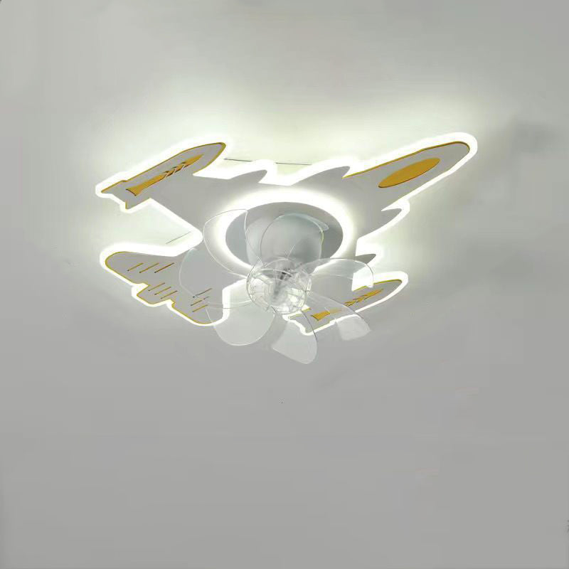 Modern Art Deco Airplane Flush Mount Ceiling Fan