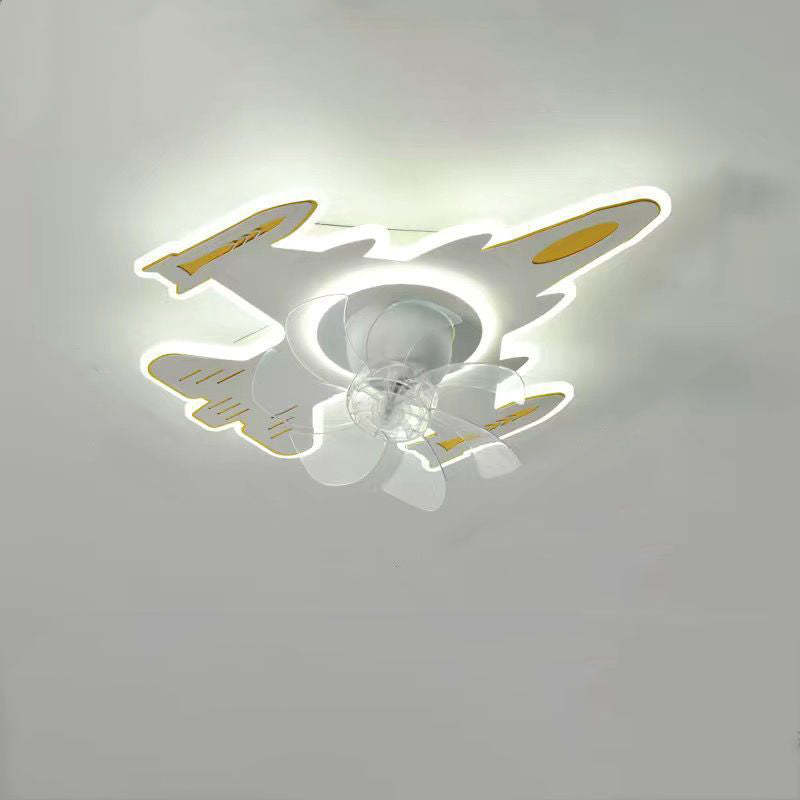 Modern Art Deco Airplane Flush Mount Ceiling Fan