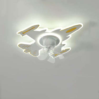 Modern Art Deco Airplane Flush Mount Ceiling Fan
