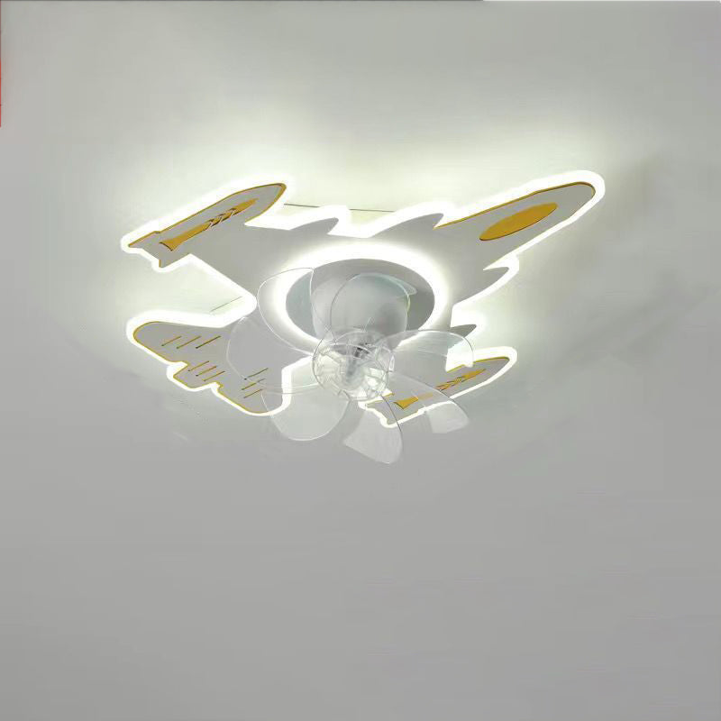 Modern Art Deco Airplane Flush Mount Ceiling Fan