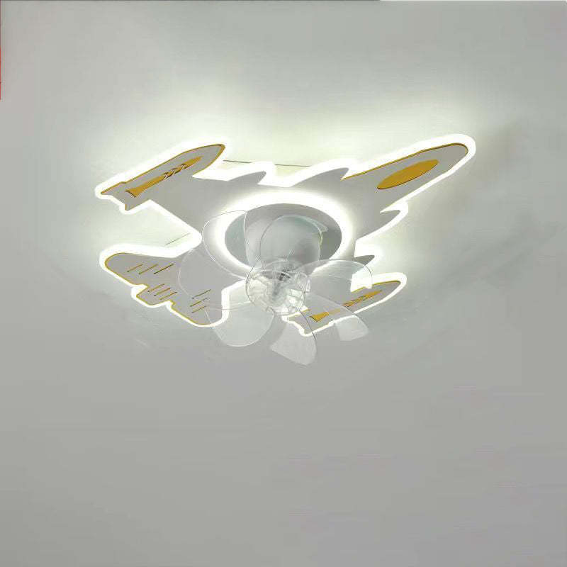 Modern Art Deco Airplane Flush Mount Ceiling Fan