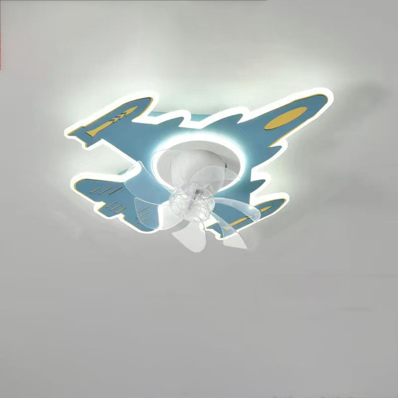 Modern Art Deco Airplane Flush Mount Ceiling Fan