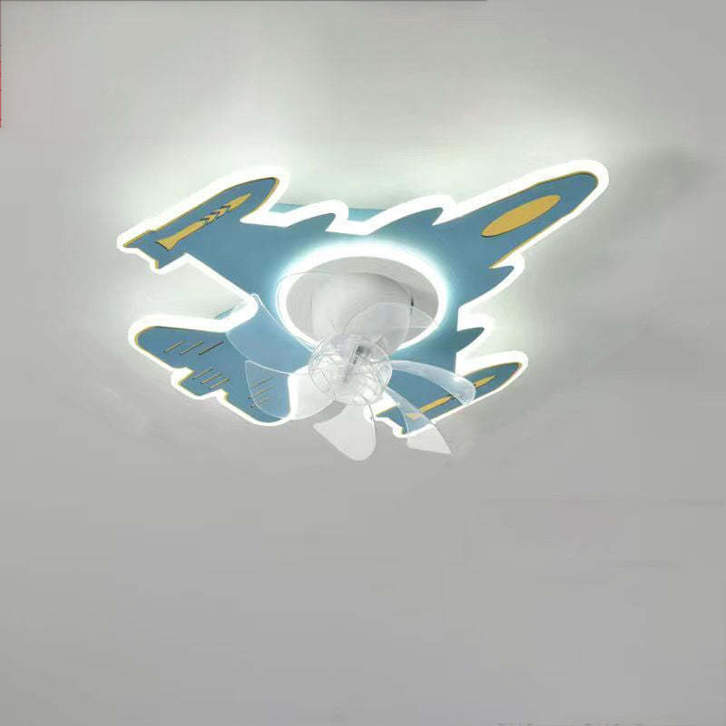 Modern Art Deco Airplane Flush Mount Ceiling Fan