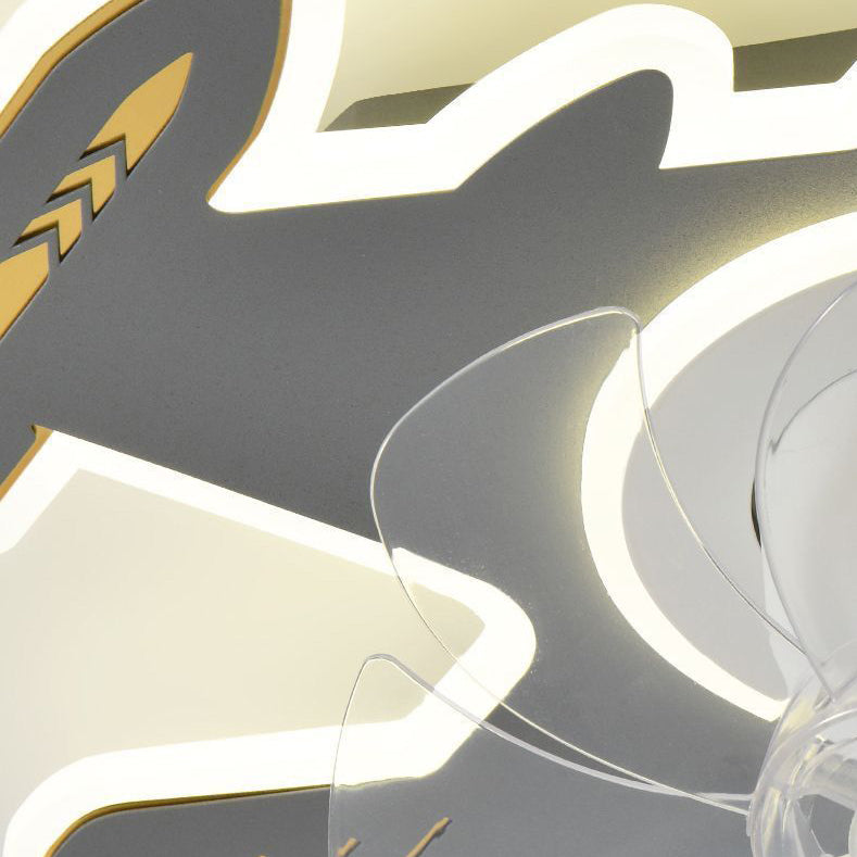 Modern Art Deco Airplane Flush Mount Ceiling Fan