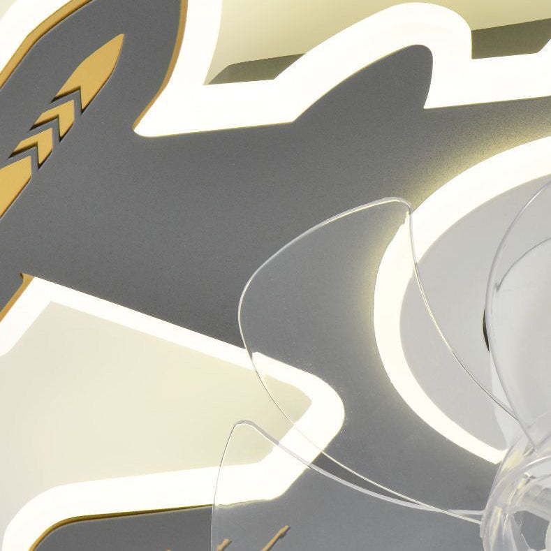 Modern Art Deco Airplane Flush Mount Ceiling Fan