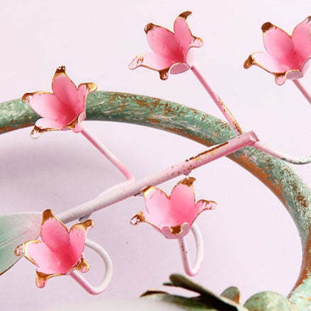 Traditional Rustic Rose Floral Glass Iron 1-Light Wall Sconce Lamp For Living Room