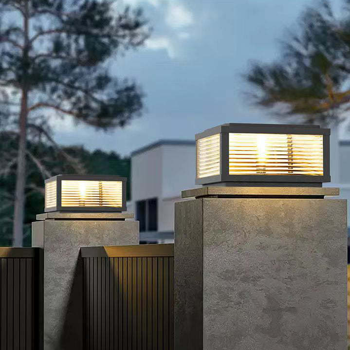 Minimalist Stripe Galvanized Solar Landscape Light