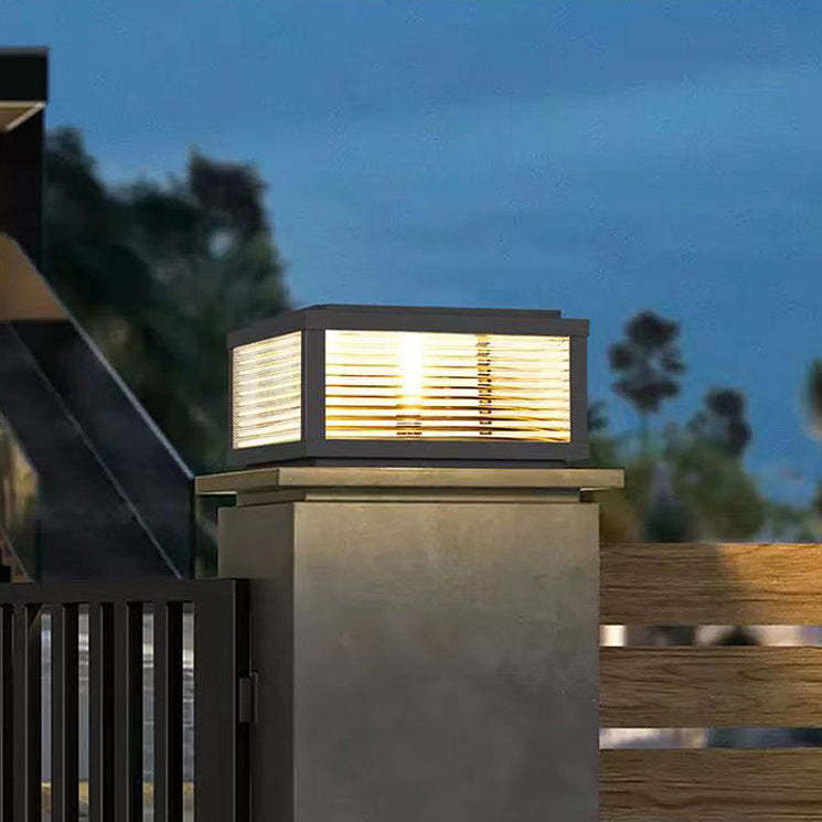 Minimalist Stripe Galvanized Solar Landscape Light
