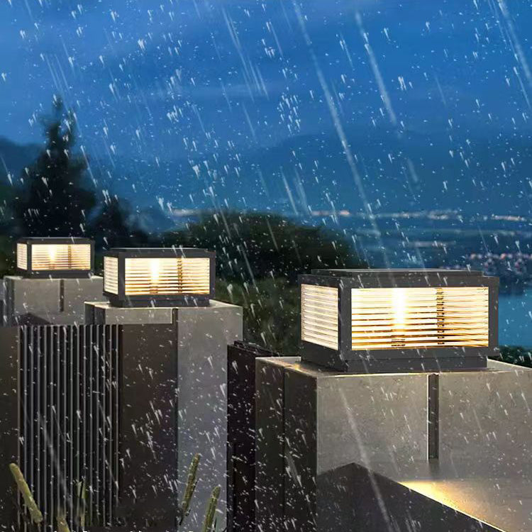 Minimalist Stripe Galvanized Solar Landscape Light