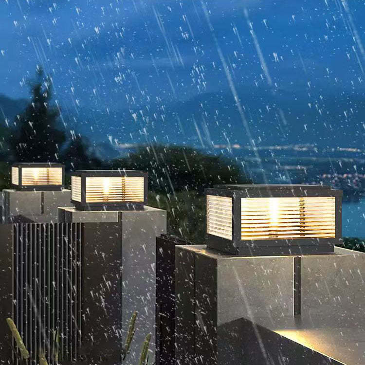 Minimalist Stripe Galvanized Solar Landscape Light