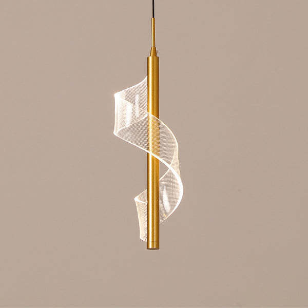 Scandinavian Curved Long Acrylic Iron LED Pendant Light