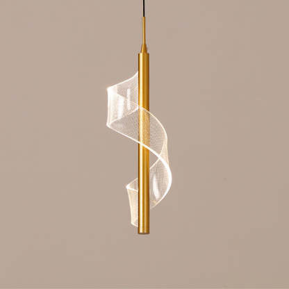 Scandinavian Curved Long Acrylic Iron LED Pendant Light
