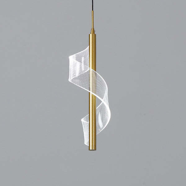 Scandinavian Curved Long Acrylic Iron LED Pendant Light