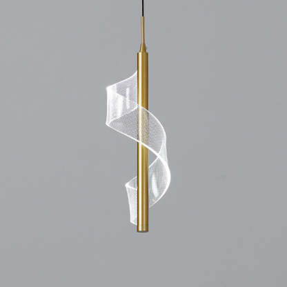 Scandinavian Curved Long Acrylic Iron LED Pendant Light