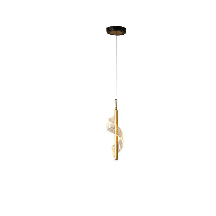 Scandinavian Curved Long Acrylic Iron LED Pendant Light