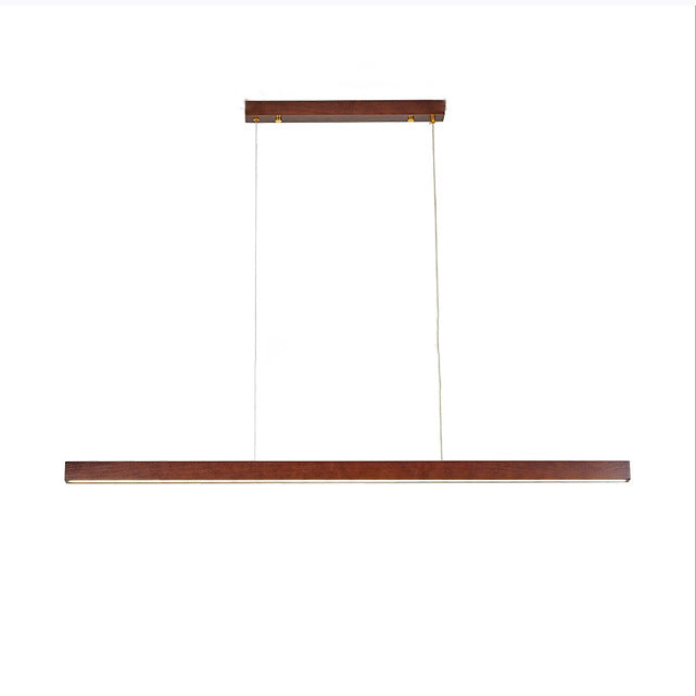 Minimalist Walnut Raw Aluminum Chandelier