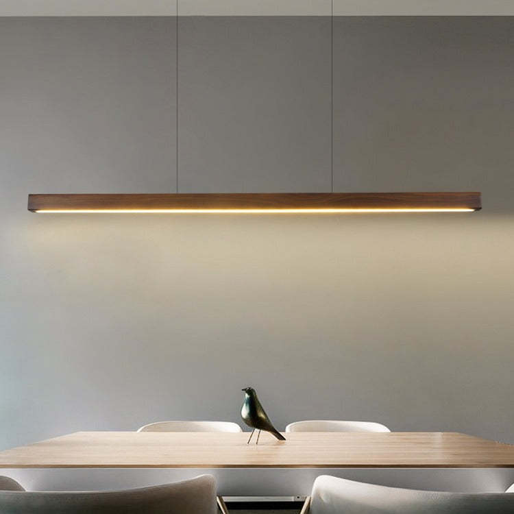 Minimalist Walnut Raw Aluminum Chandelier
