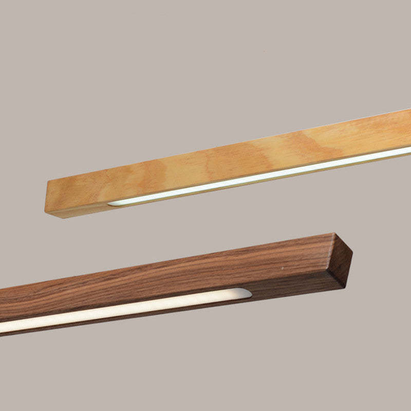 Minimalist Walnut Raw Aluminum Chandelier