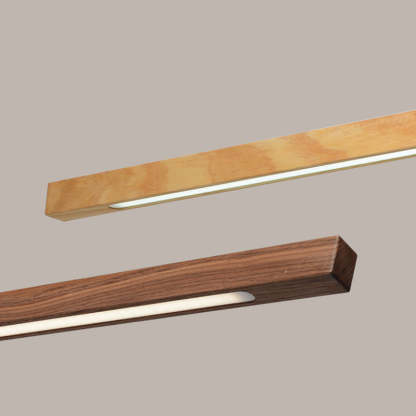 Minimalist Walnut Raw Aluminum Chandelier