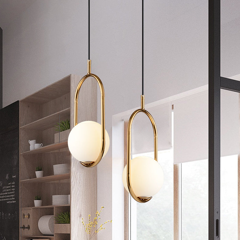 Minimalist Oval Magic Bean Glass Iron Pendant Light