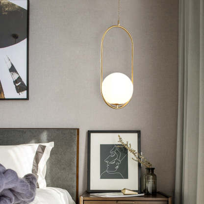 Minimalist Oval Magic Bean Glass Iron Pendant Light