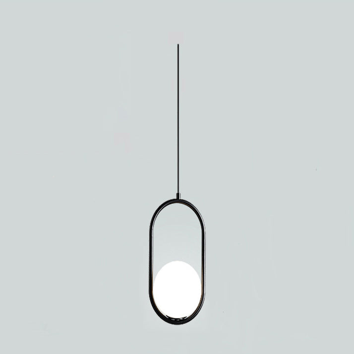 Minimalist Oval Magic Bean Glass Iron Pendant Light