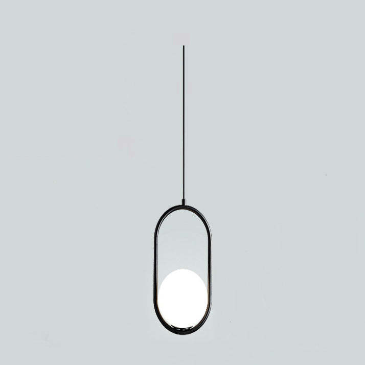 Minimalist Oval Magic Bean Glass Iron Pendant Light