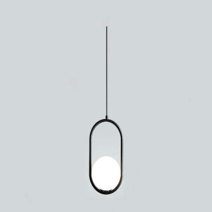 Minimalist Oval Magic Bean Glass Iron Pendant Light