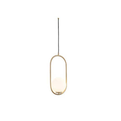 Minimalist Oval Magic Bean Glass Iron Pendant Light