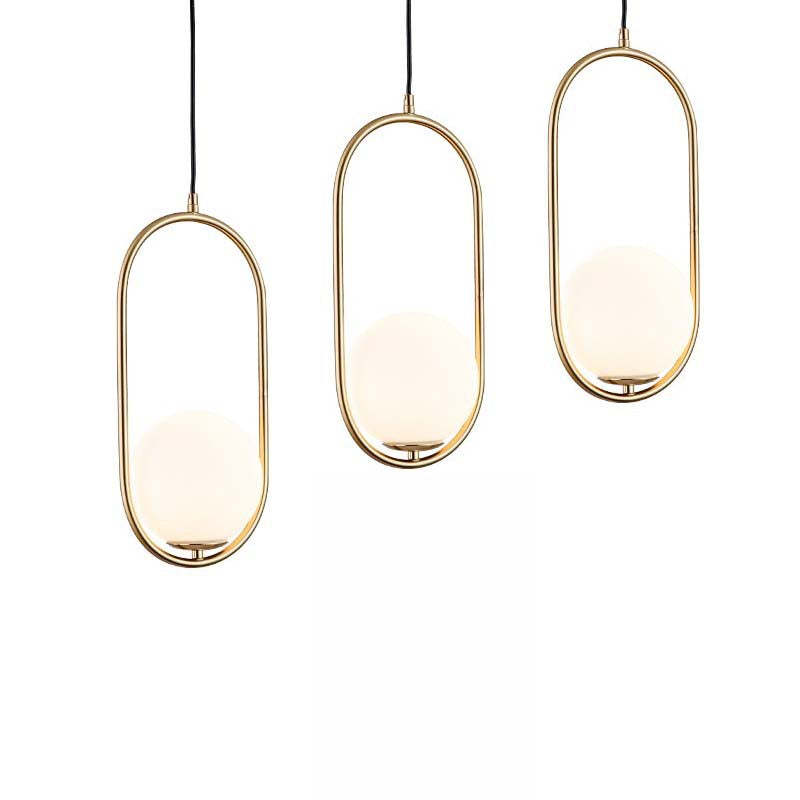 Minimalist Oval Magic Bean Glass Iron Pendant Light