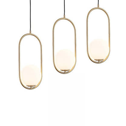 Minimalist Oval Magic Bean Glass Iron Pendant Light