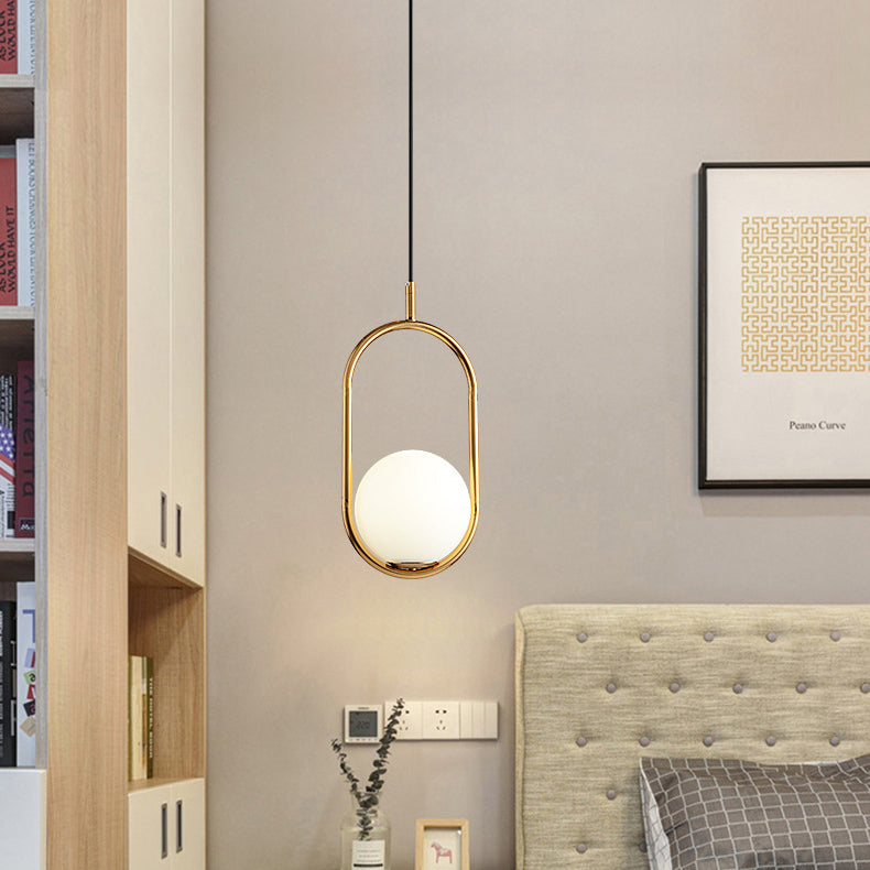 Minimalist Oval Magic Bean Glass Iron Pendant Light