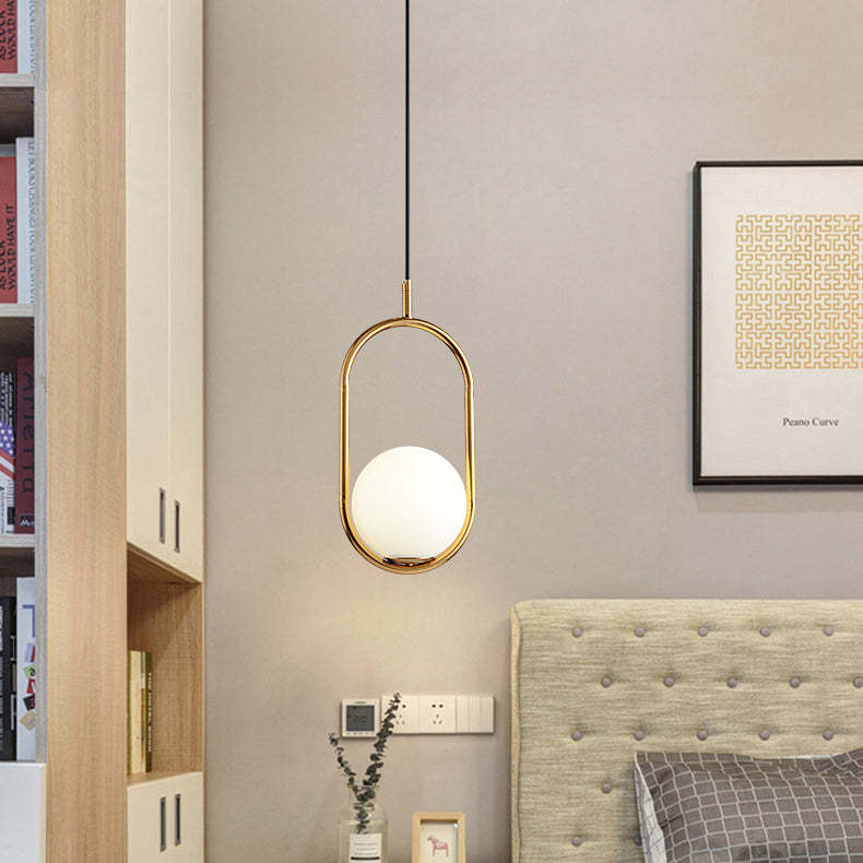 Minimalist Oval Magic Bean Glass Iron Pendant Light