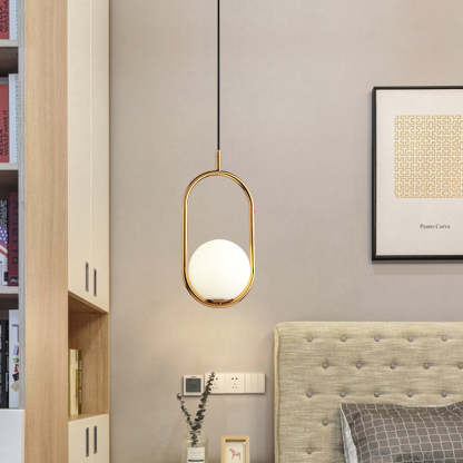 Minimalist Oval Magic Bean Glass Iron Pendant Light