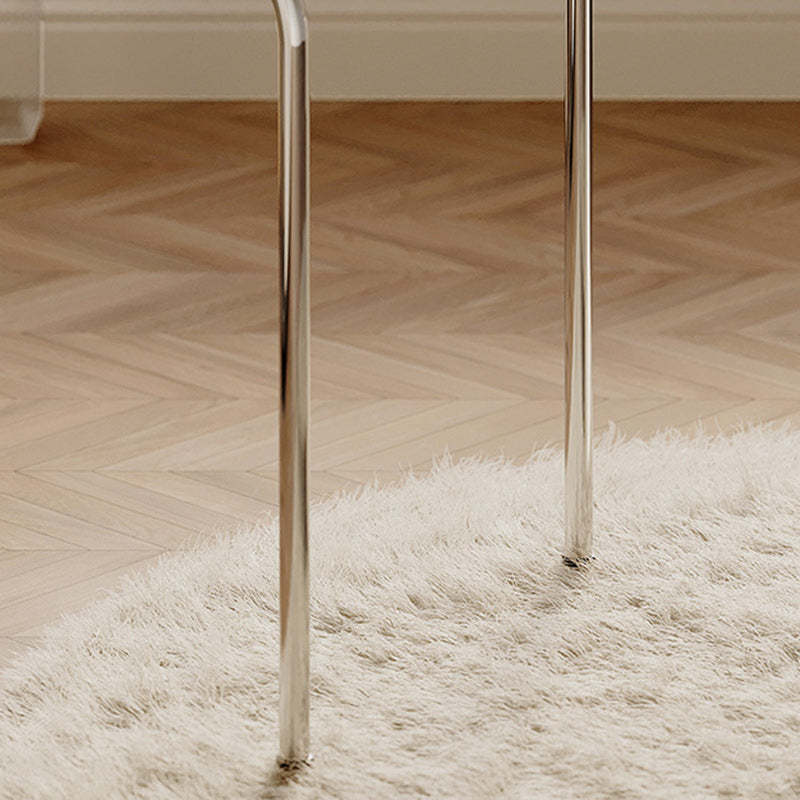 Minimalist Curved Leather Metal Dining Chair