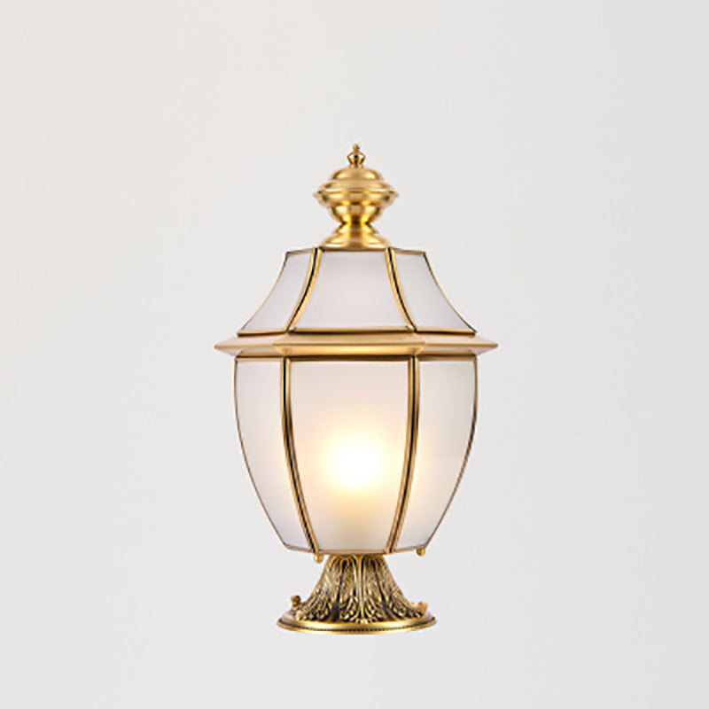 Scandinavian Hexagonal Bell Glass Brass Outdoor Light — Diamond Glass / 220V-240V For UK/AU