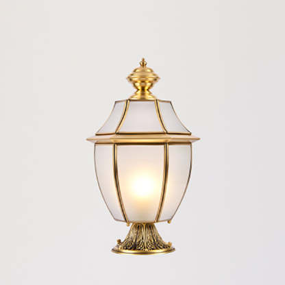 Scandinavian Hexagonal Bell Glass Brass Outdoor Light — Diamond Glass / 220V-240V For UK/AU